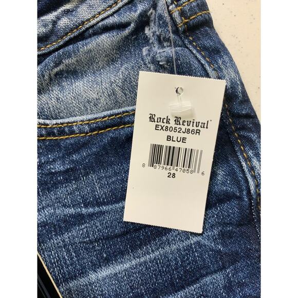 Remix By Rock Revival Jeans Women Size 28 Straight Leg Distressed Stretch Denim - Picture 14 of 15